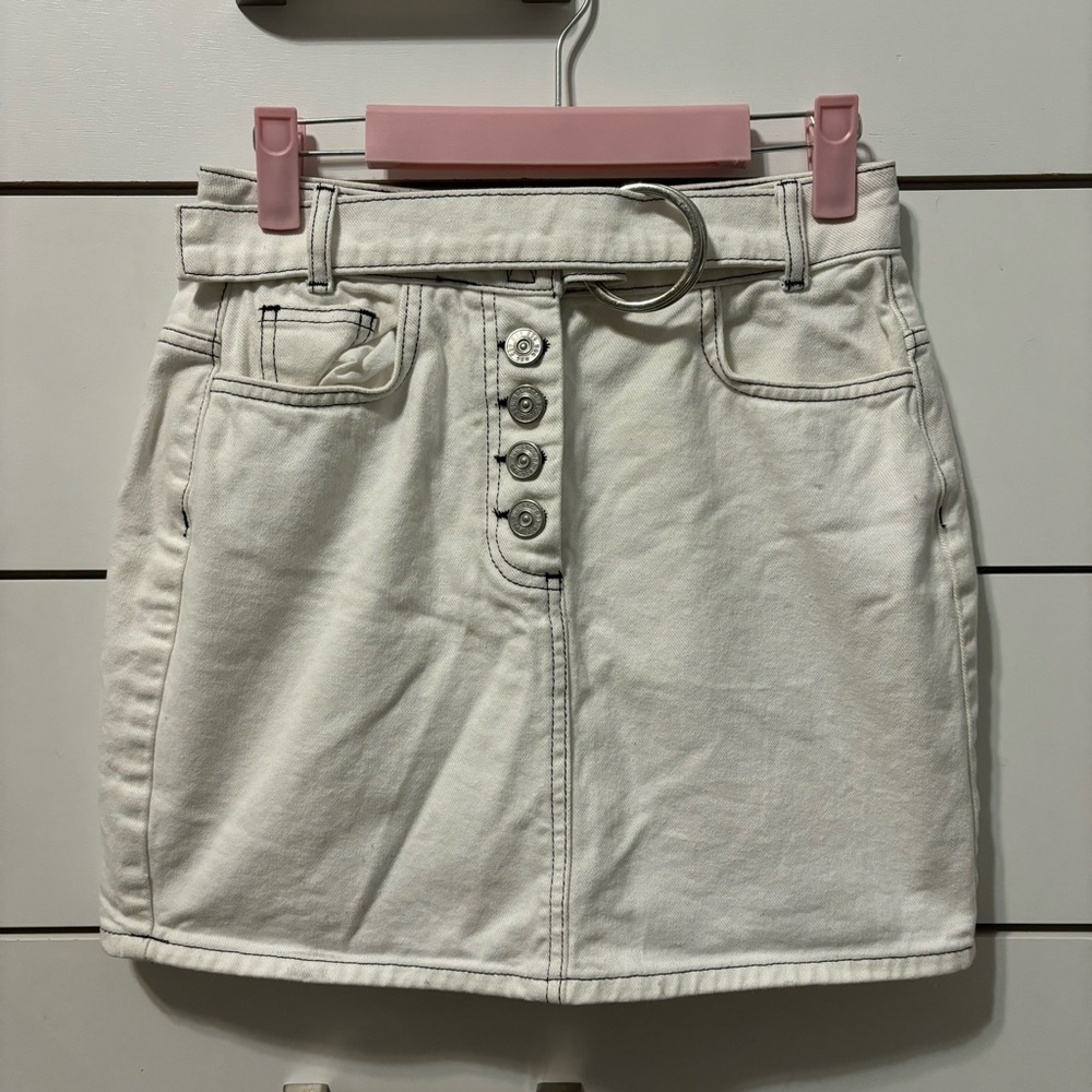 BDG Urban Outfitters White Denim Mini Skirt